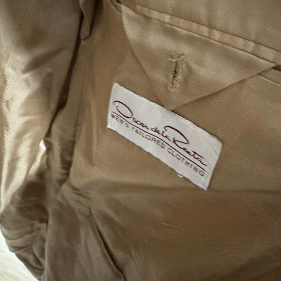 Oscar de la Renta Mens Brown Camel? Tan Sport Coat Blazer Jacket 44R - Picture 4 of 9